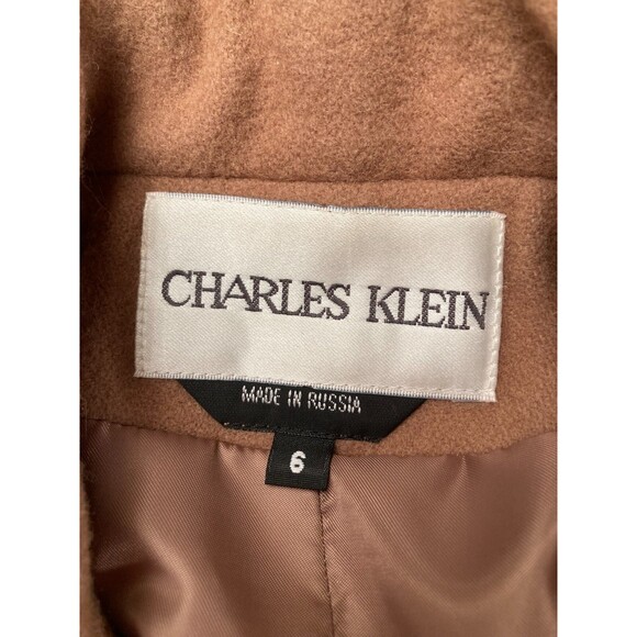 Vintage 80s Jacket 1980s Womens Beige Wool Tailored Spring Peacoat Size Medium - Picture 4 of 5